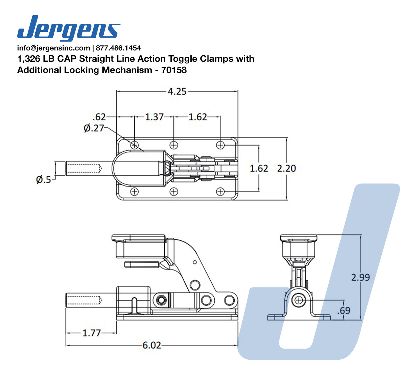 Line Art 1,326 LB CAP Straight Line Action Toggle Clamps with Additional Locking Mechanism