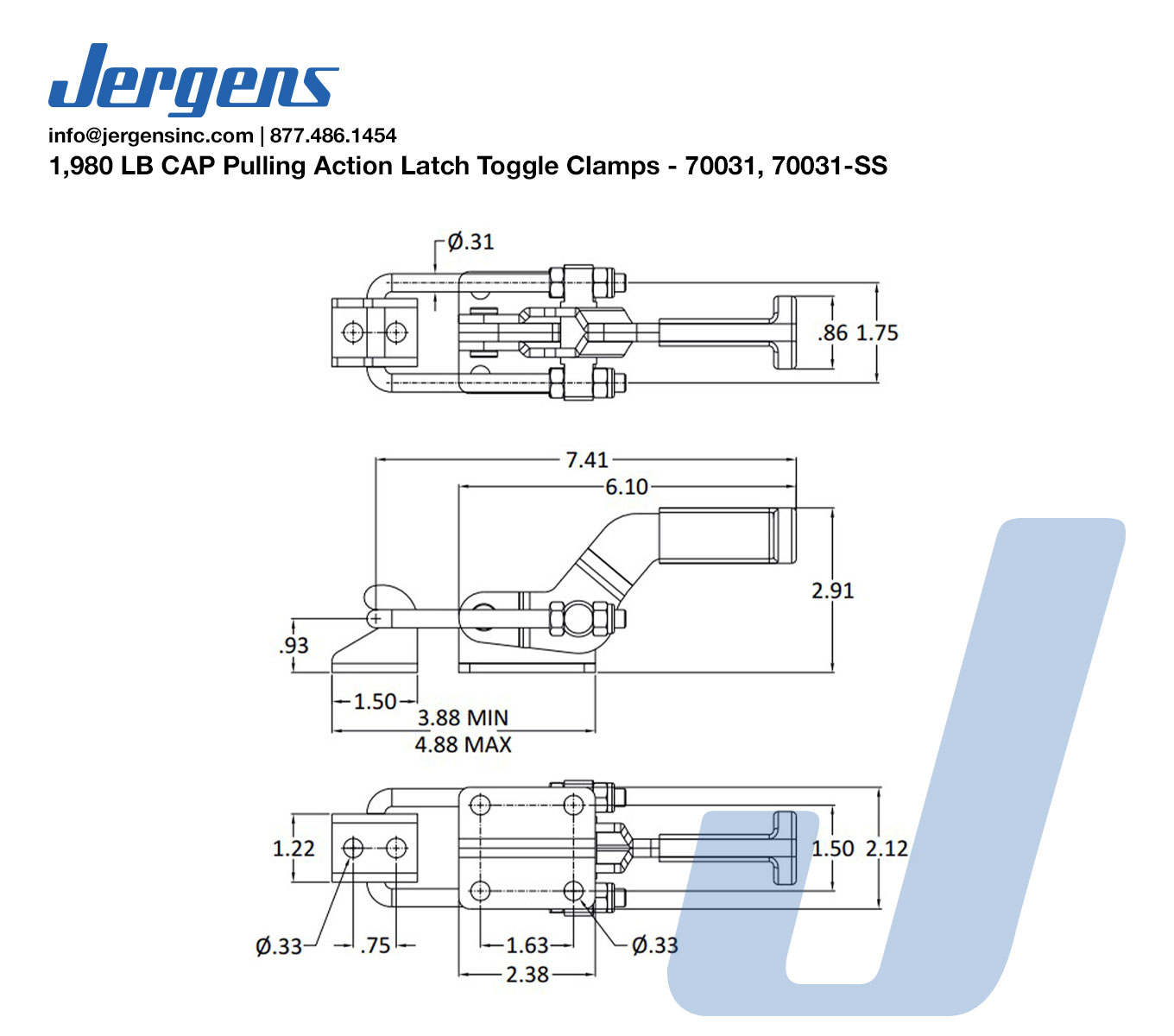 Line Art 1,980 LB CAP Pulling Action Latch Toggle Clamps
