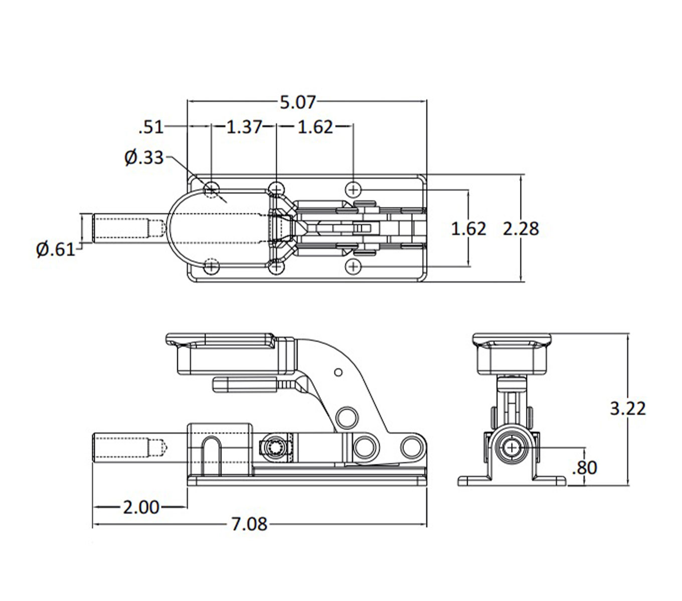 Line Art 2,500 LB CAP Straight Line Action Toggle Clamps with Additional Locking Mechanism