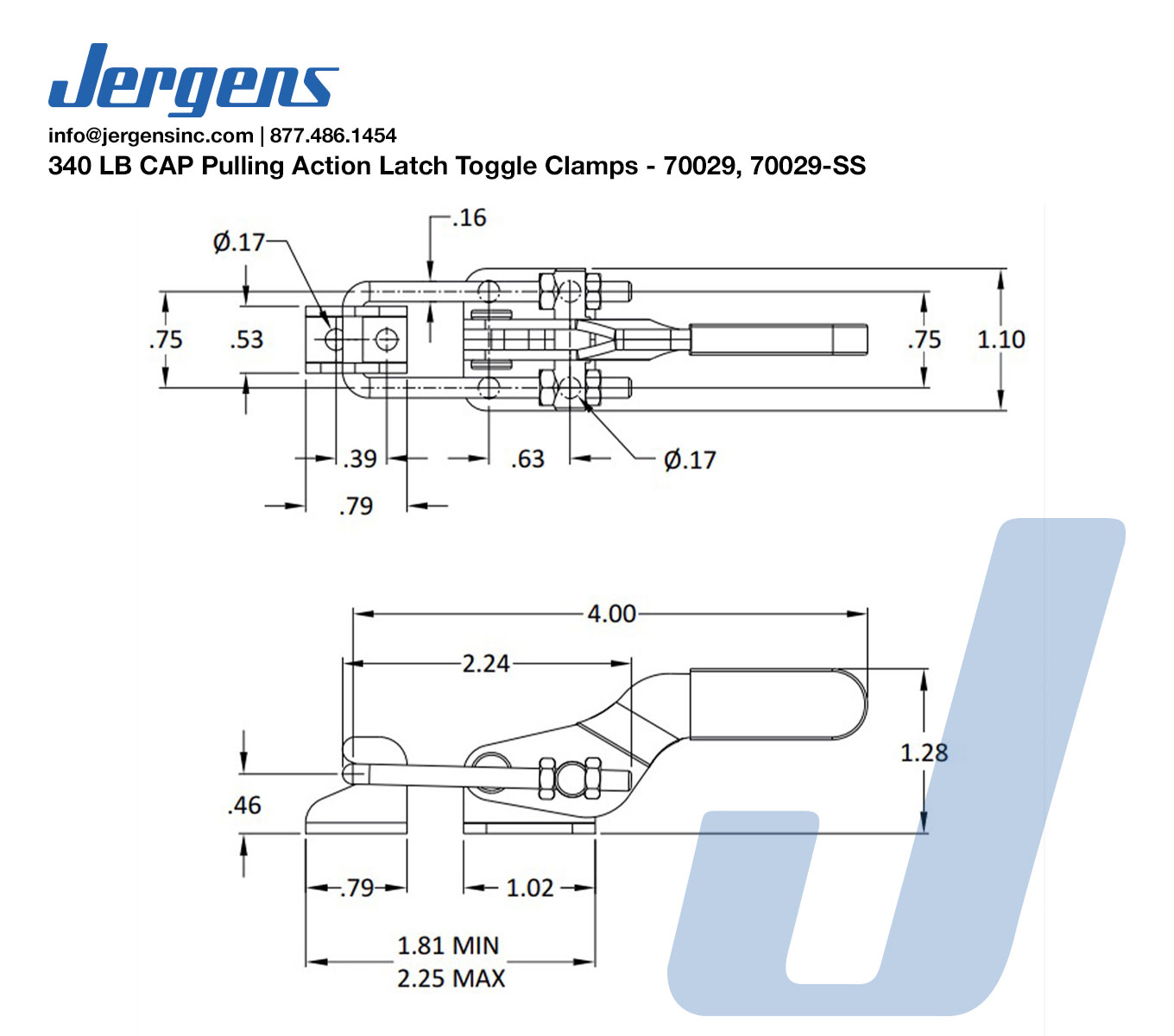Line Art 340 LB CAP Pulling Action Latch Toggle Clamps