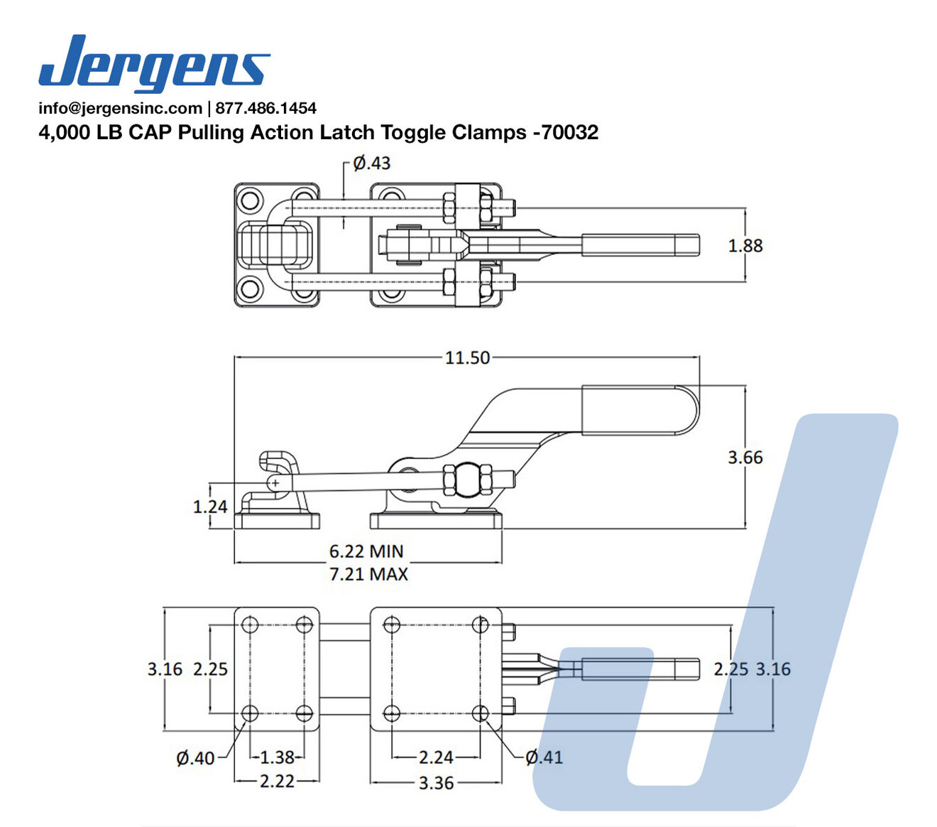 Line Art 4,000 LB CAP Pulling Action Latch Toggle Clamps