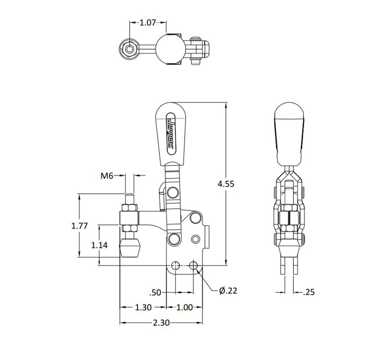 Line Art 140 LB CAP Vertical Toggle Clamp with Straight Base & Solid Arm