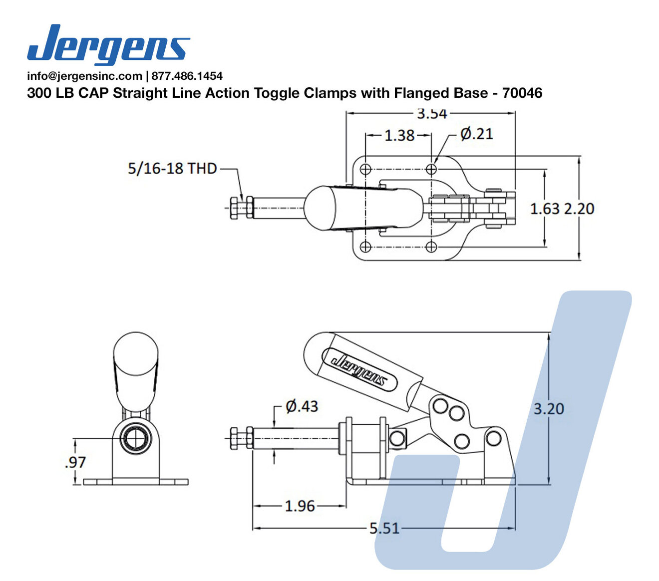 Line Art 300 LB CAP Straight Line Action Toggle Clamps with Flanged Base