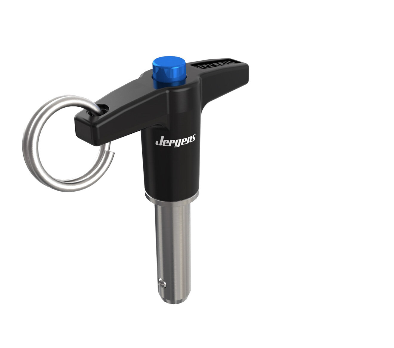 thumbnail image 2 of T-Handle Locking Pin, 304 Stainless Steel, Push-Button Quick Release With Safety Rope (3/8" X 2-11/64") 2 of 12