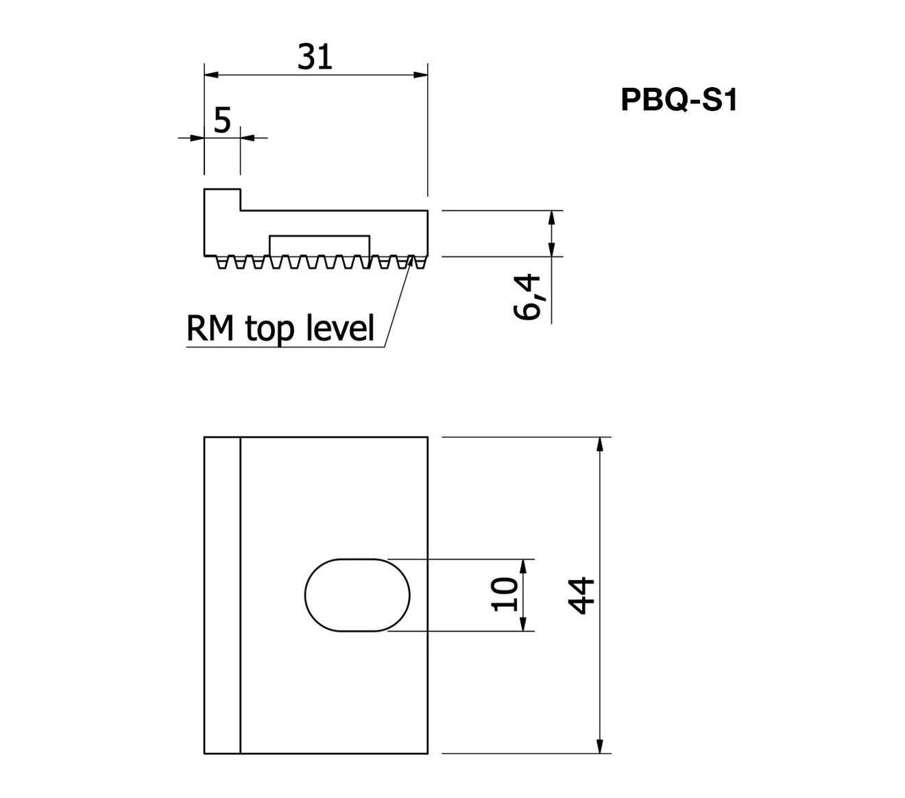 Line Art OK-Vise RM Rail System Speed Plates part number PBQ-S1