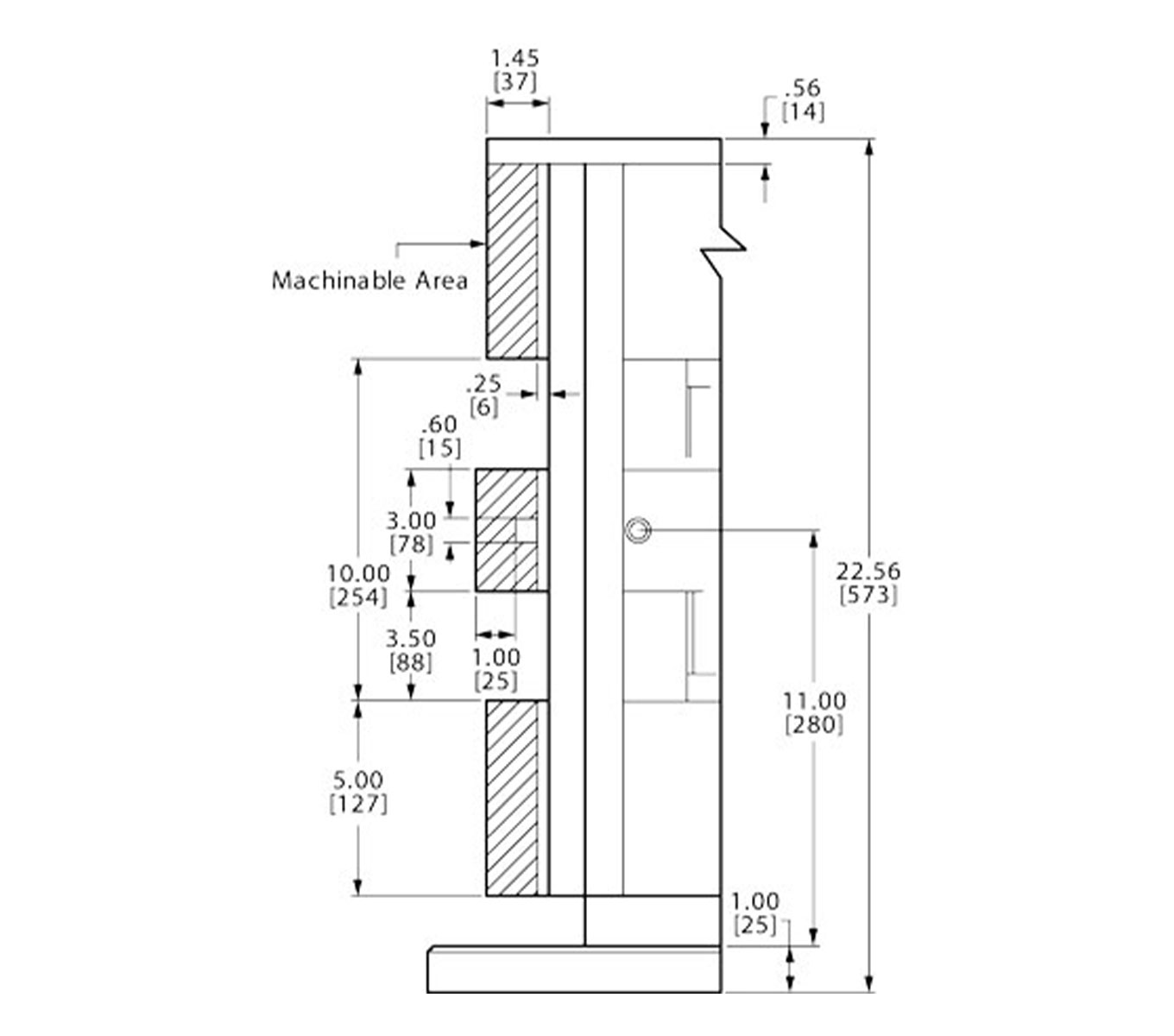 Line Art 6in 4-Sided Production Vise Column with Soft Jaws