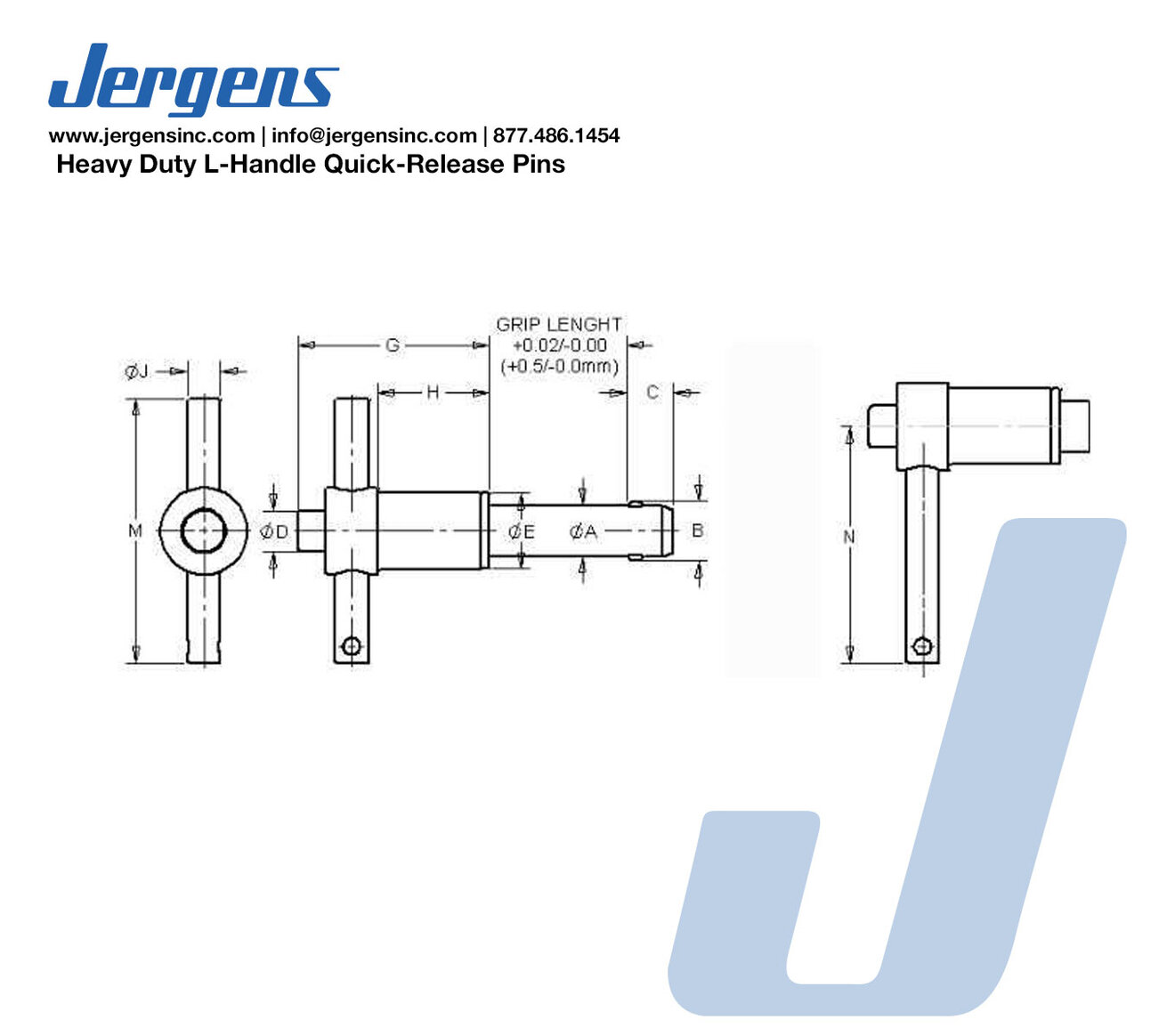 Heavy Duty T-Handle Quick-Release Pins| Jergens Specialty Fasteners