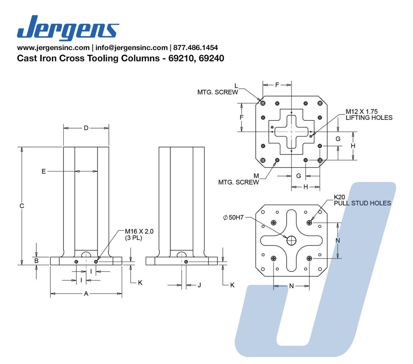 Line Art 69210 Cast Iron Cross Tooling Columns