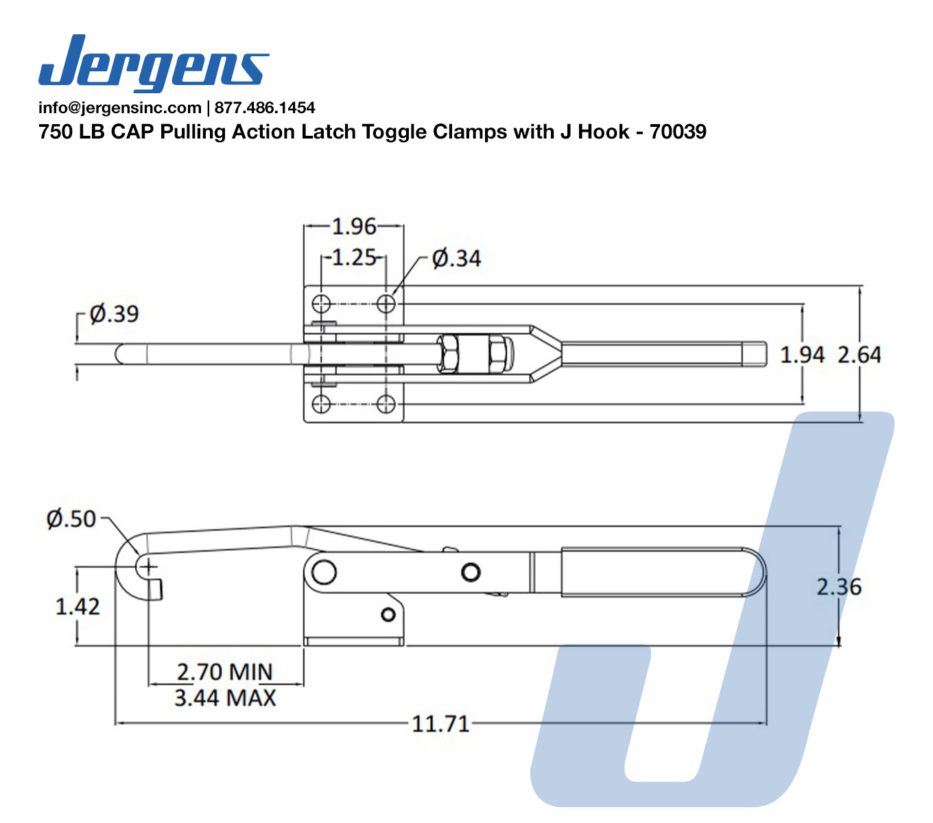 Line Art 750 LB CAP Pulling Action Latch Toggle Clamps with J Hook