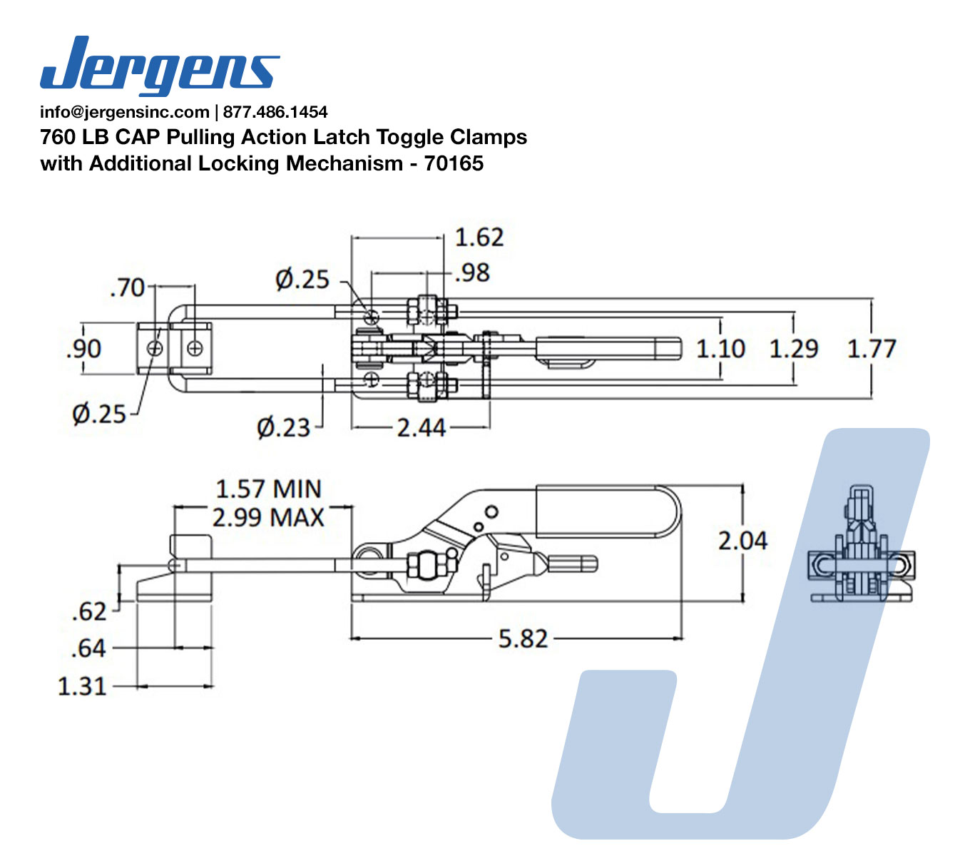 Line Art 760 LB CAP Pulling Action Latch Toggle Clamps with Additional Locking Mechanism