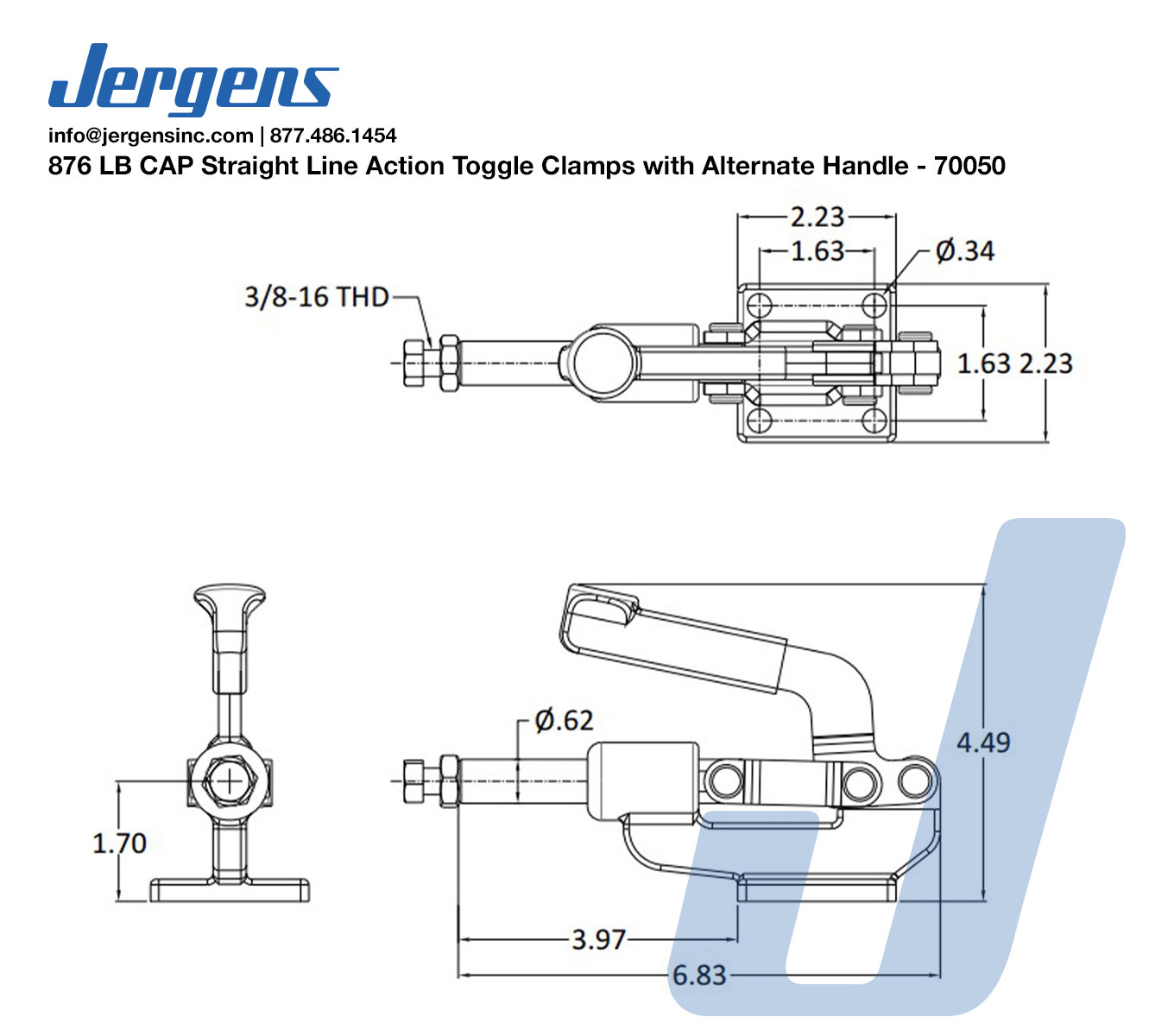 Line Art 876 LB CAP Straight Line Action Toggle Clamps with Alternate Handle