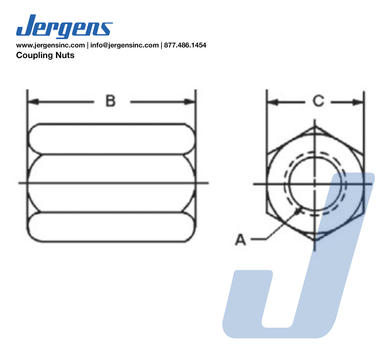 Tuercas de acoplamiento Dibujo Técnico