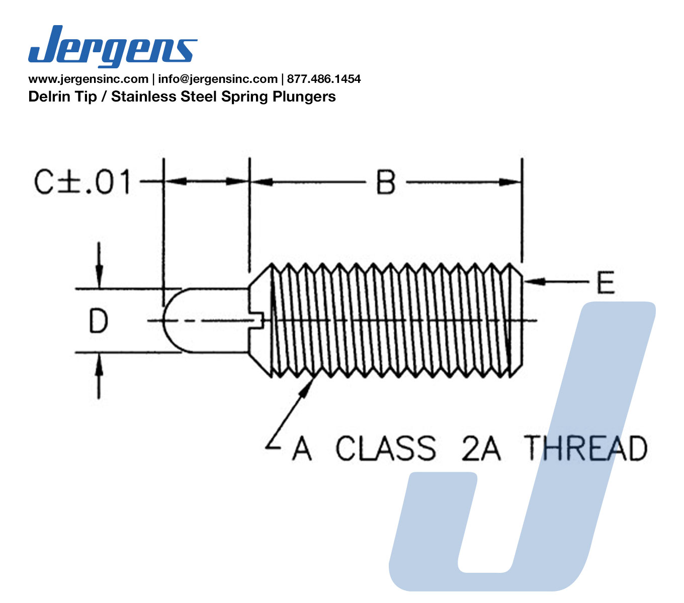 Line Art Delrin Tip - Stainless Steel Spring Plungers