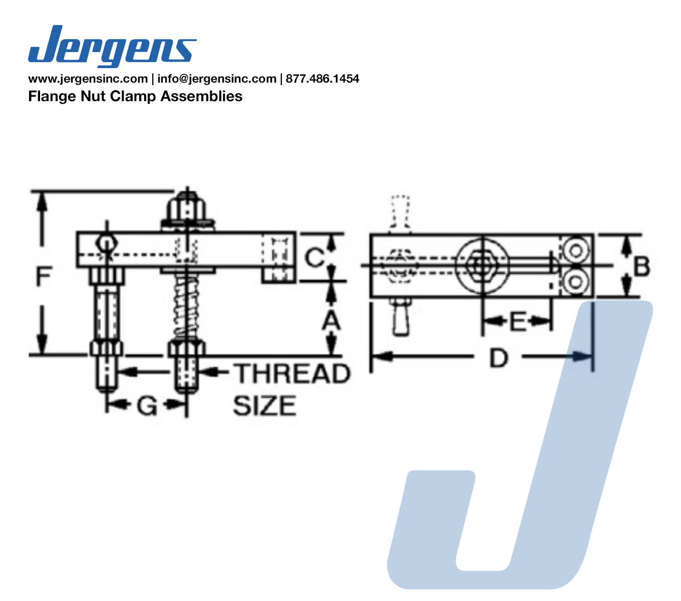 Line Art Flange Nut Clamp Assembly