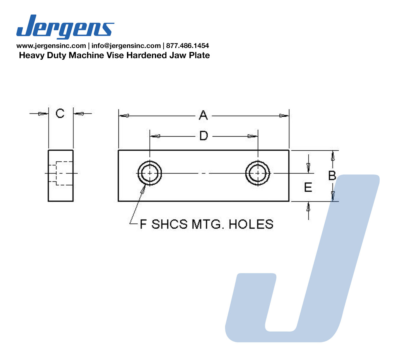 Line Art Heavy Duty Machine Vise Hardened Jaw Plate
