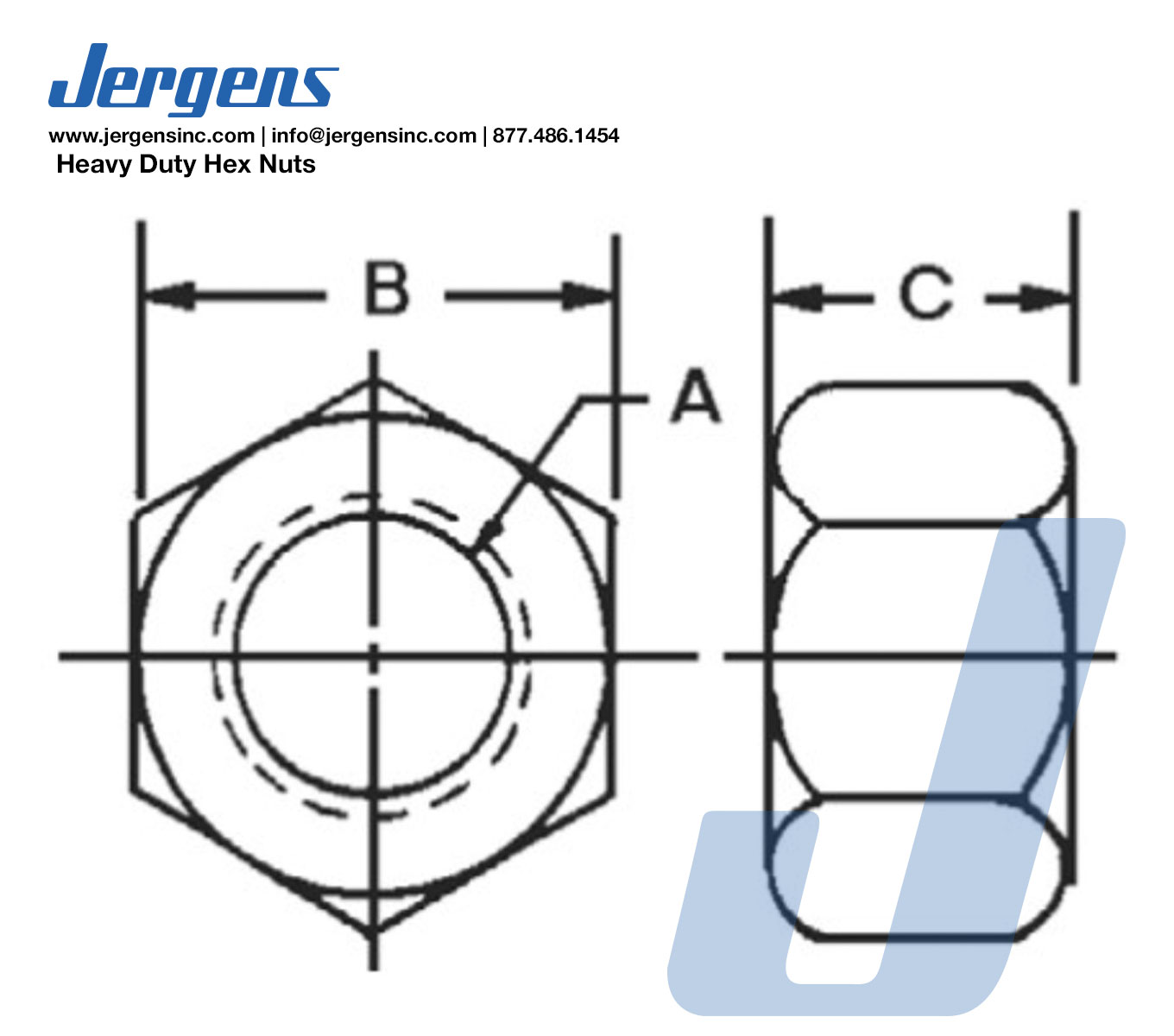 Line Art Heavy Duty Hex Nuts