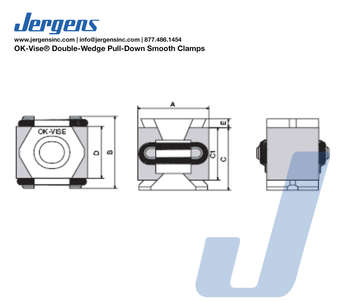 Line Art OK-Vise Double-Wedge Pull-Down Smooth Clamps