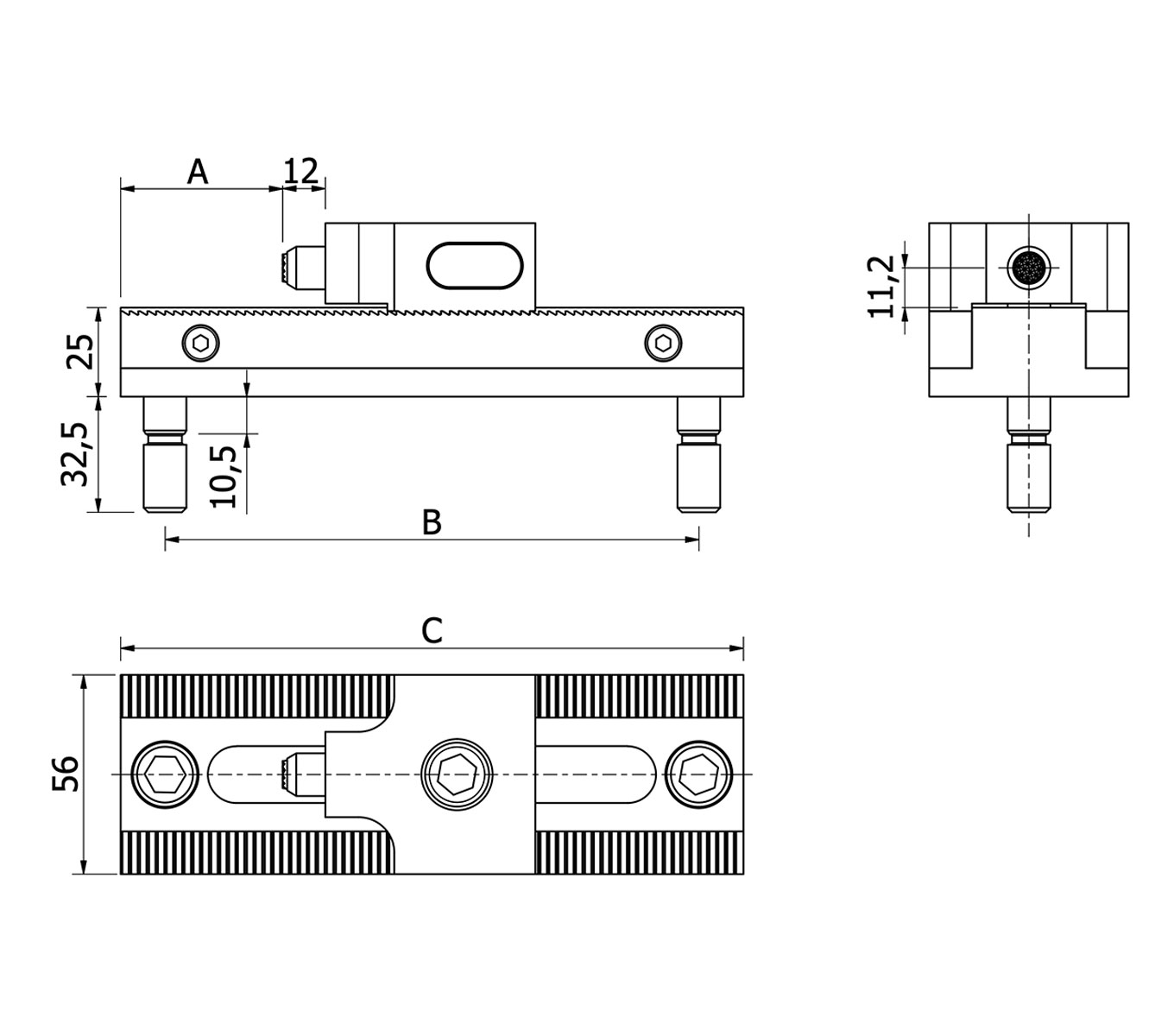 Line Art OK-Vise Grid System Serrated Adjustable Stop Modules