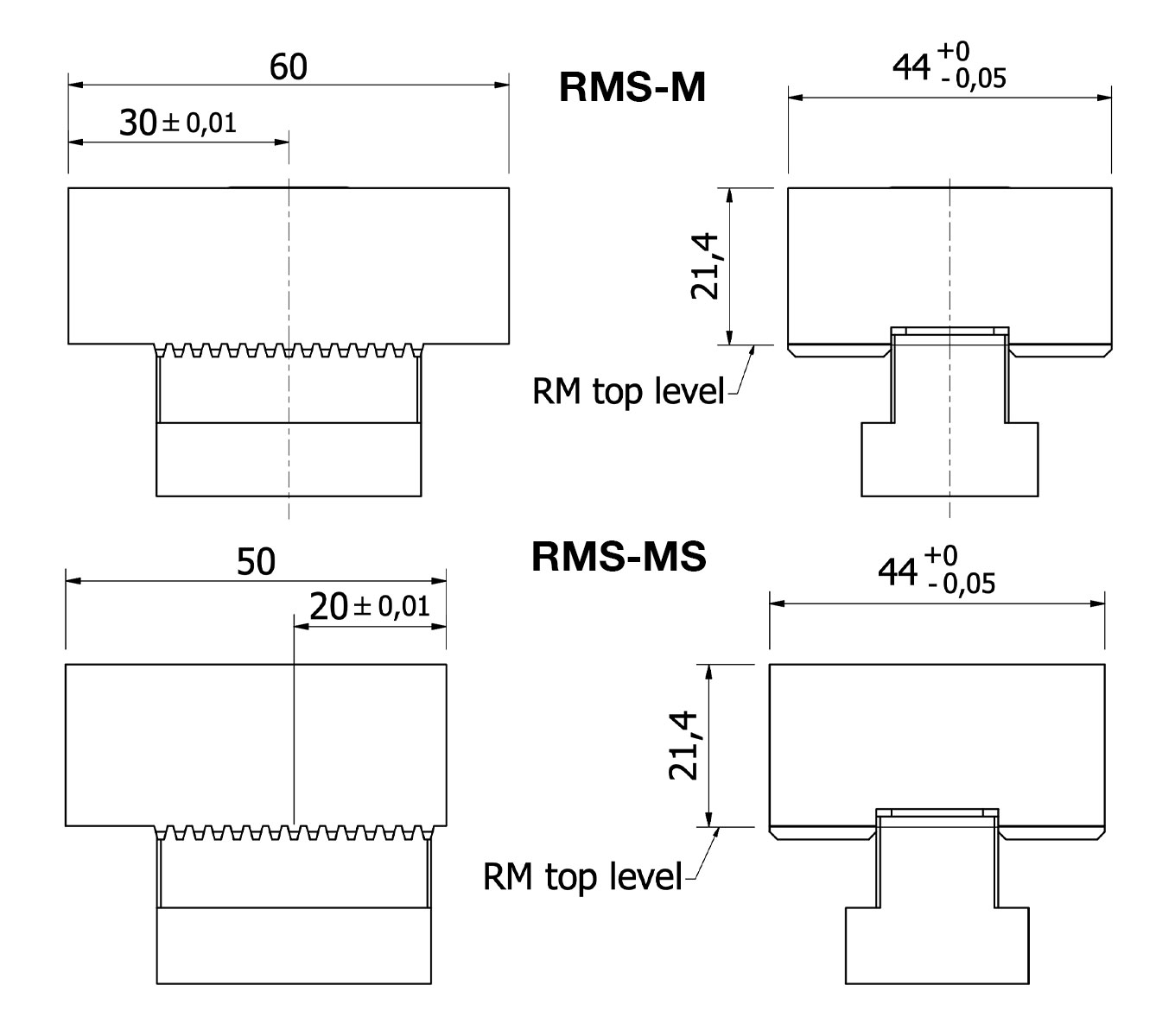 Line Art OK-Vise RM Rail System Machinable Stops