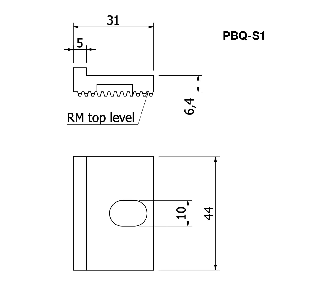 Line Art OK-Vise RM Rail System Speed Plates part number PBQ-S1