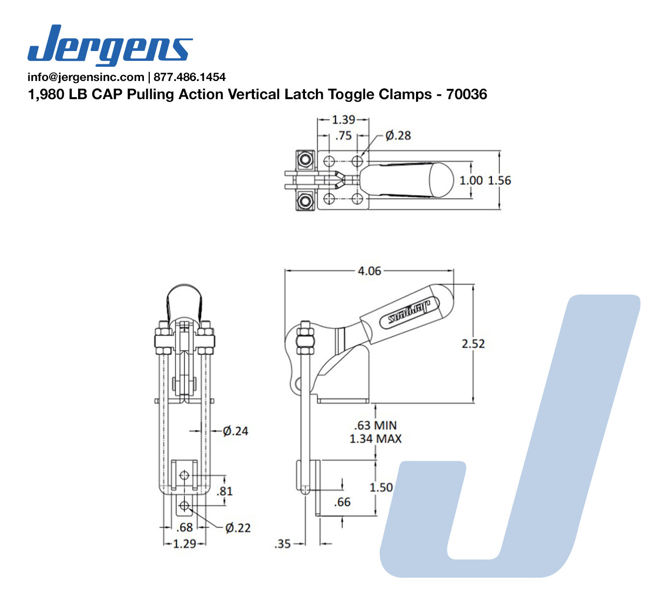 Line Art True-Lok 1980 LB Cap Pull Action Vertical Latch Toggle Clamps