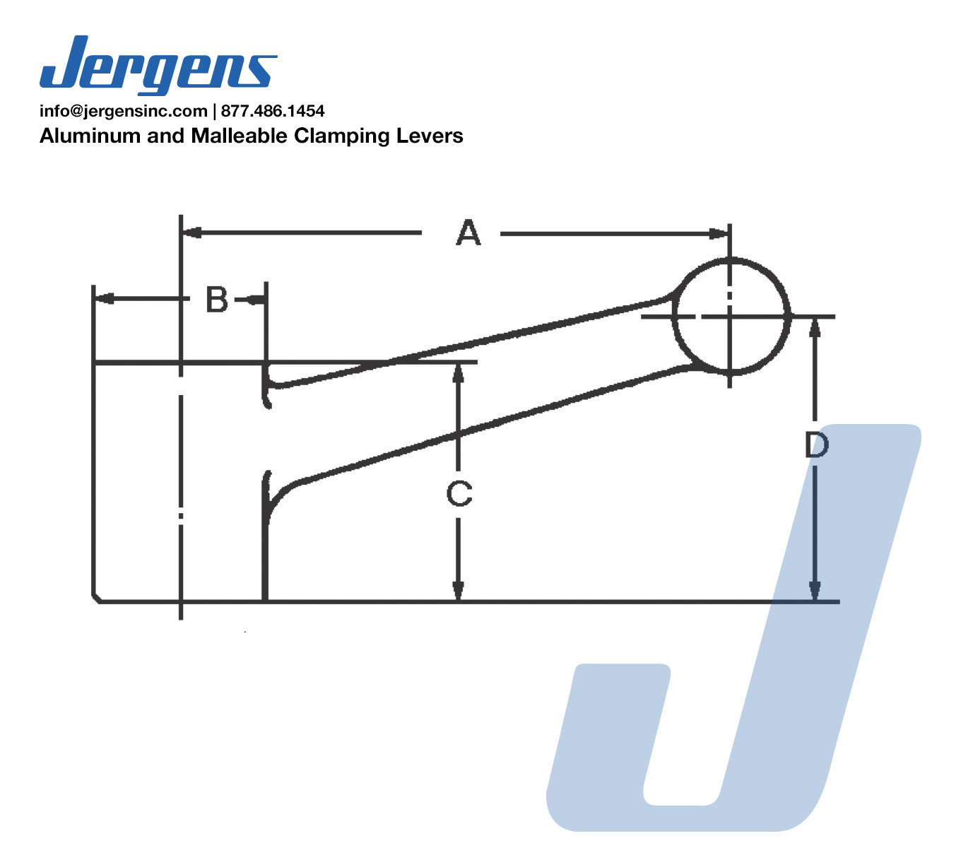 Line Art 16501 LEVER, CLAMP,  2IN ALUM BLANK