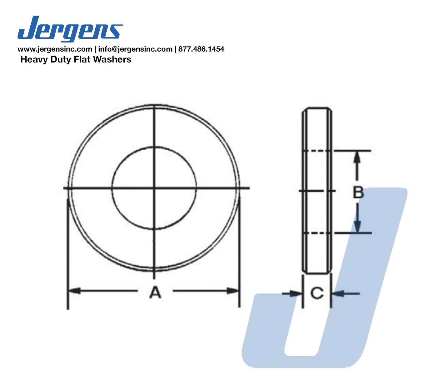 Line Art 31960 WASHER, HD FLAT, 1/2 AND M12