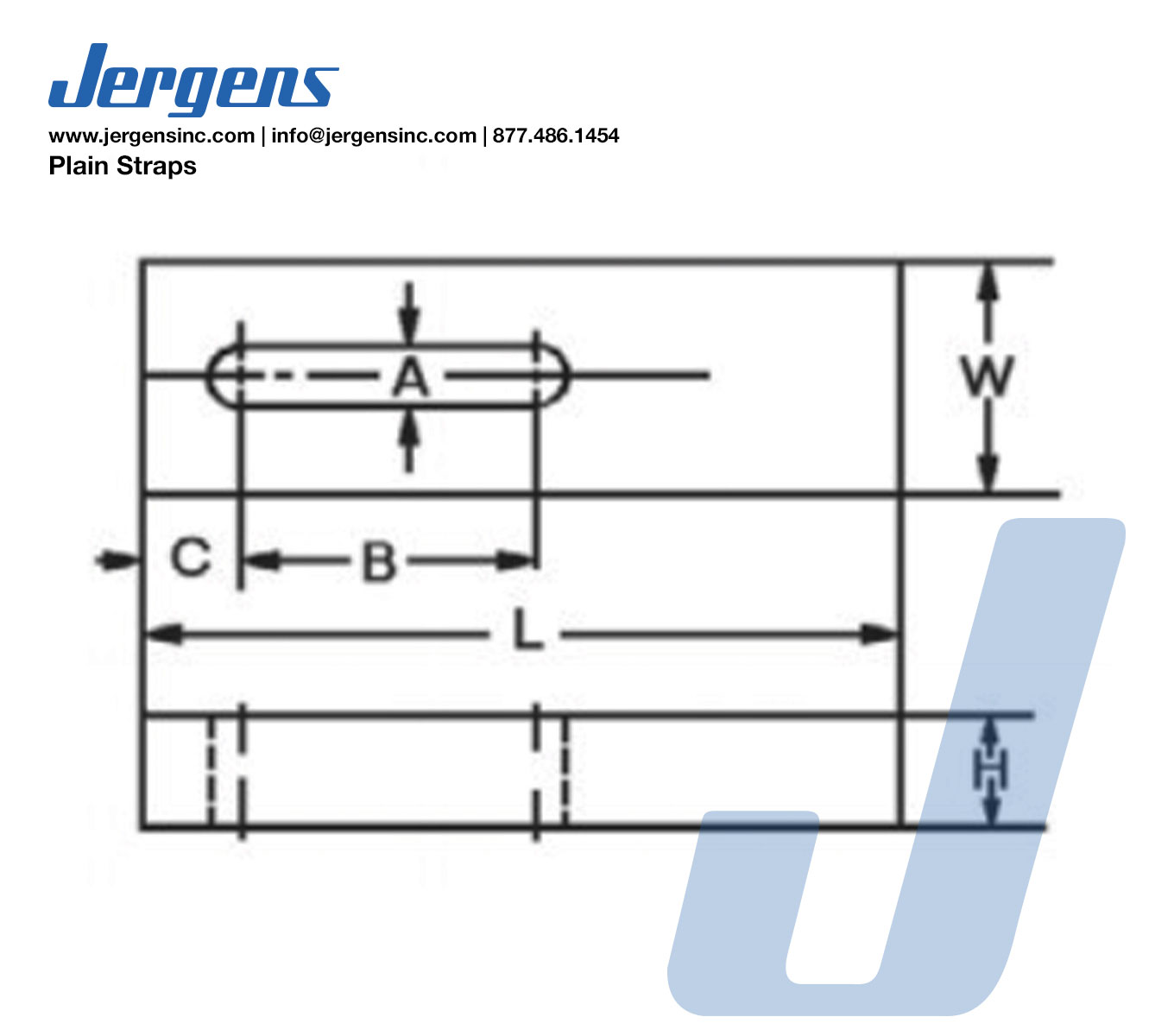 Line Art 33001 STRAP CLAMP, 3/4 X 2     PLAIN