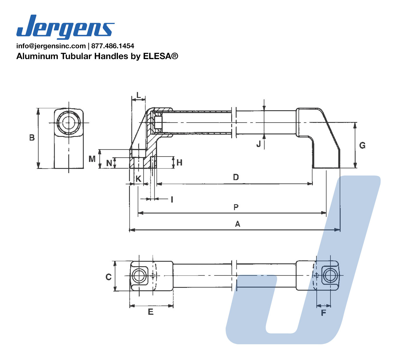 Line Art 33725 HANDLE, TUBULAR 12.76IN, 324MM