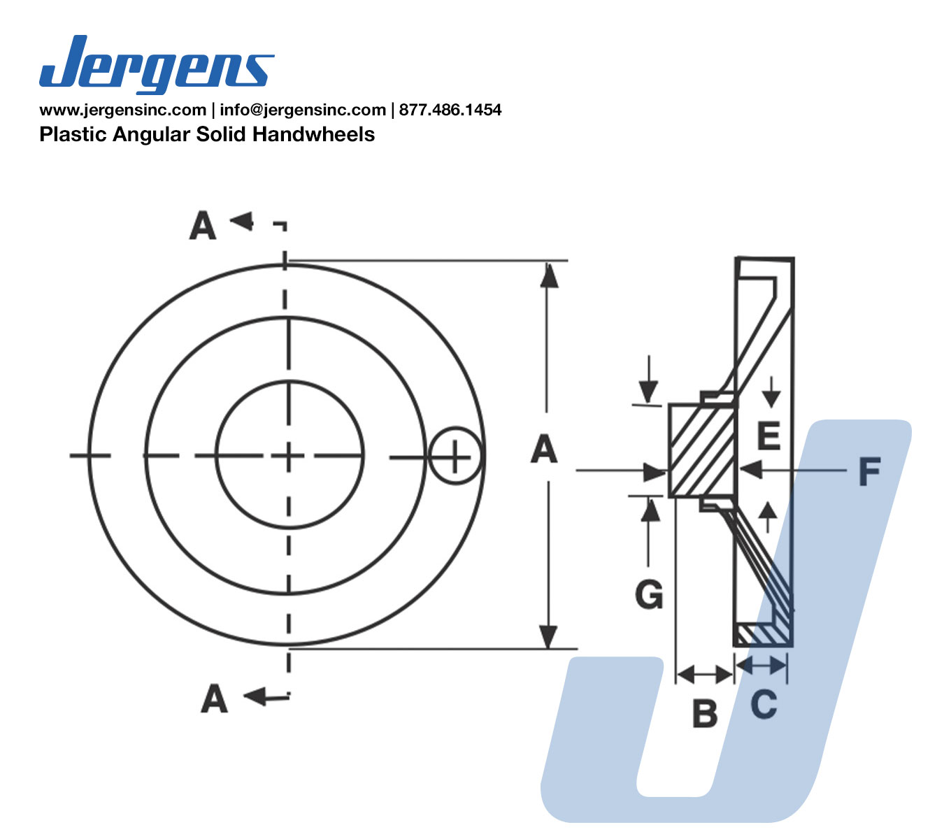 Line Art 34061 HANDWHEEL,5IN SOLID PLASTIC