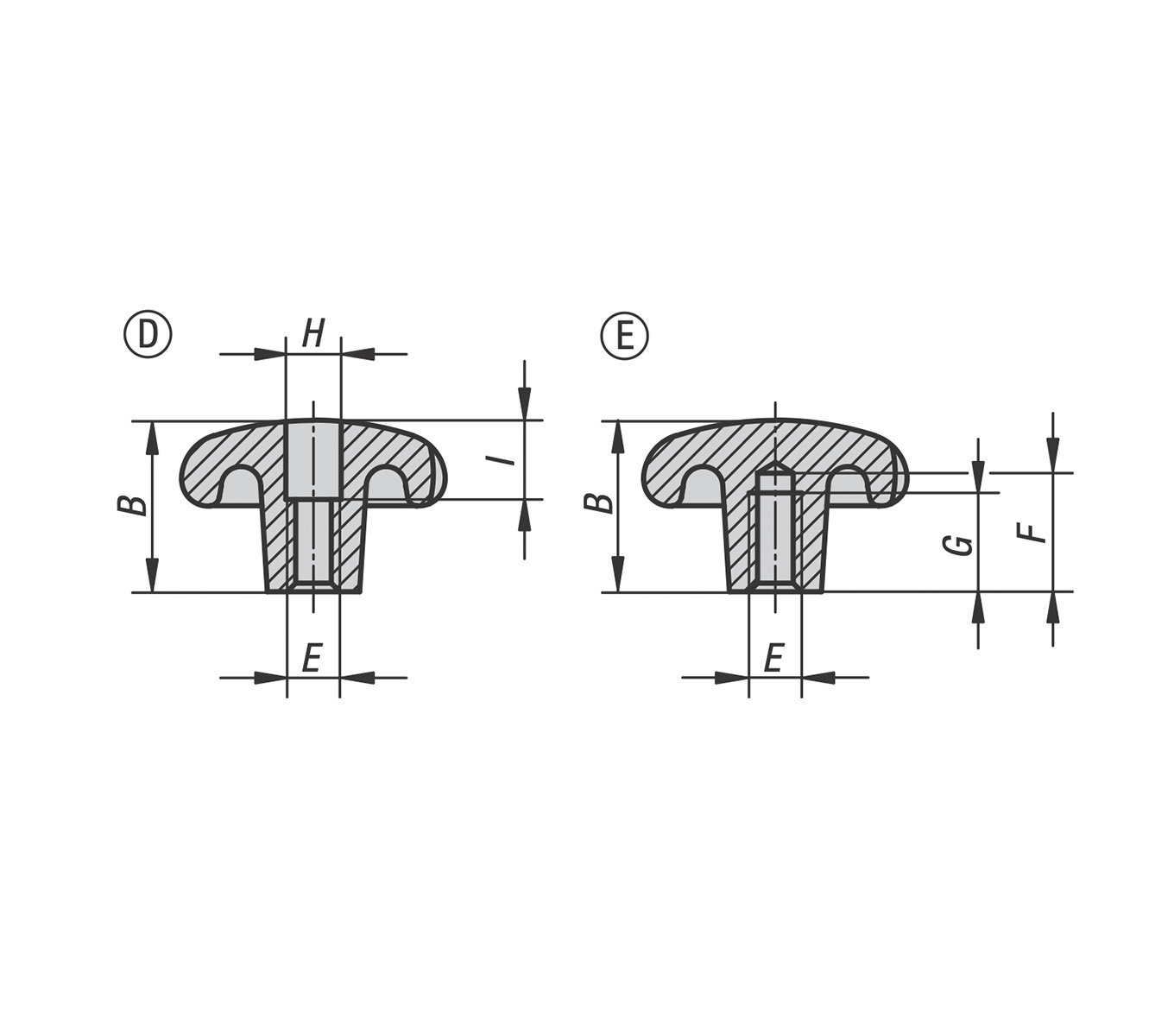 Aluminum Star Grips Style D E Line Art
