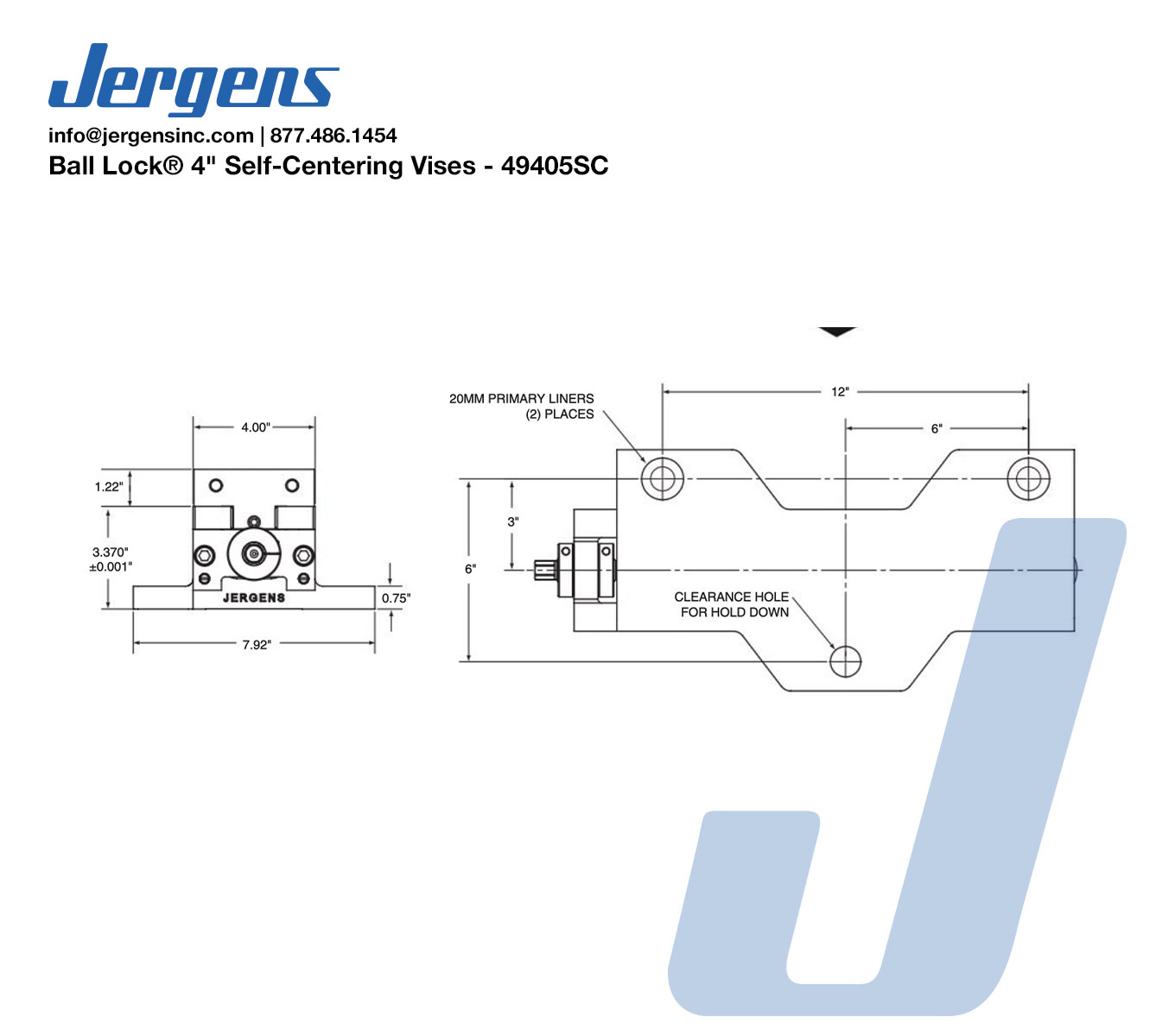 Line Art 49405SC PROD VISE, 4IN, SELF-CENTERING