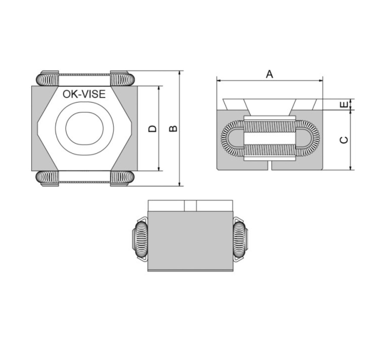 Line Art BK2-VT-S LOW-PROFILE CLAMP, W/SMOOTH JAWS