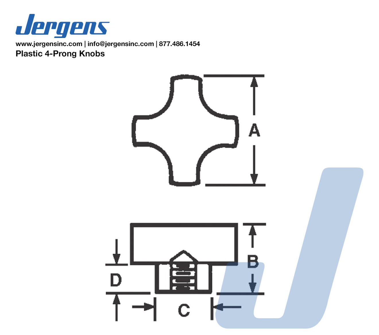 Line Art 32201 KNOB, HAND, 1/4-20   INSERT