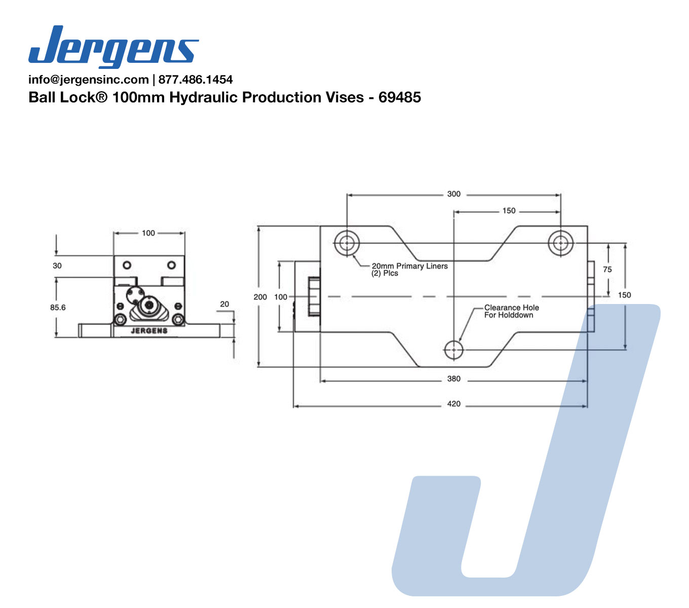 Line Art 69485 PROD VISE, HYD 100MM BALL LOCK