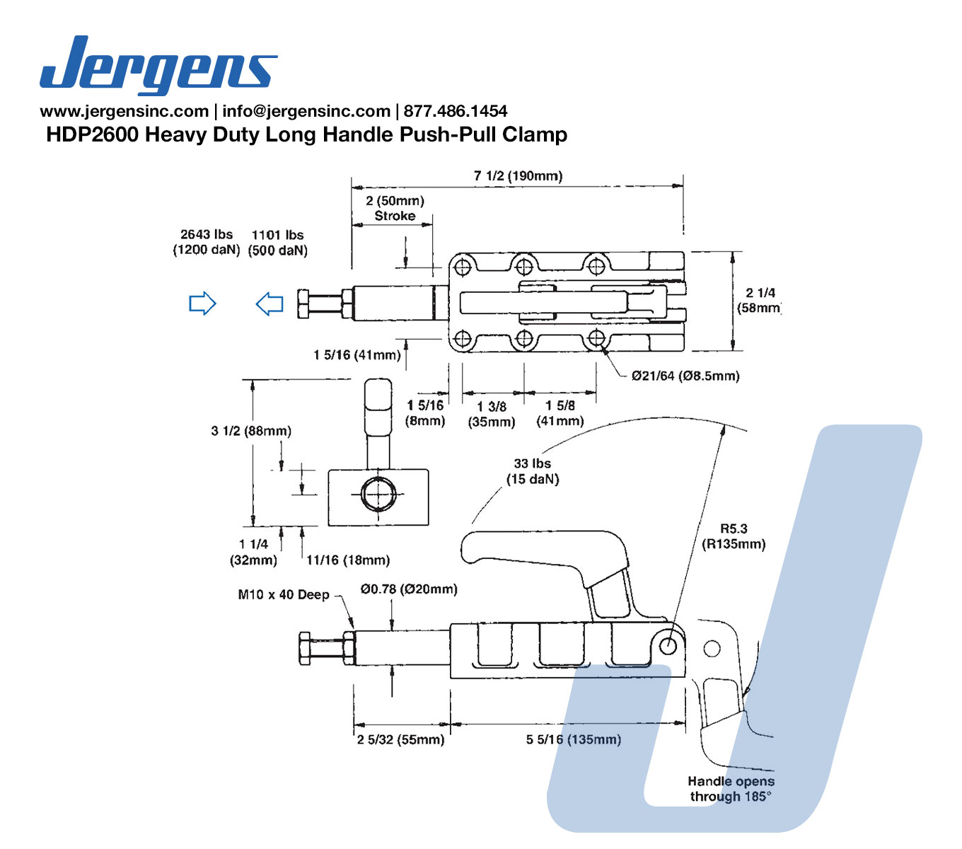 Line Art 72202 HD PUSH-PULL CLAMP, HDP2600