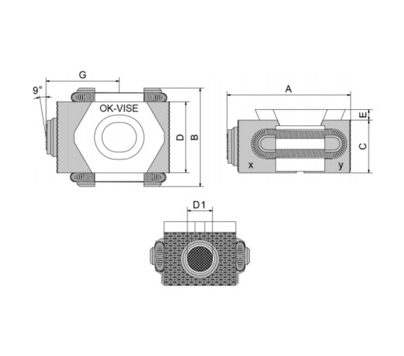 Line Art BK2-VT-E LOW-PROFILE CLAMP, 2 SELF-ADJUSTABLE JAW