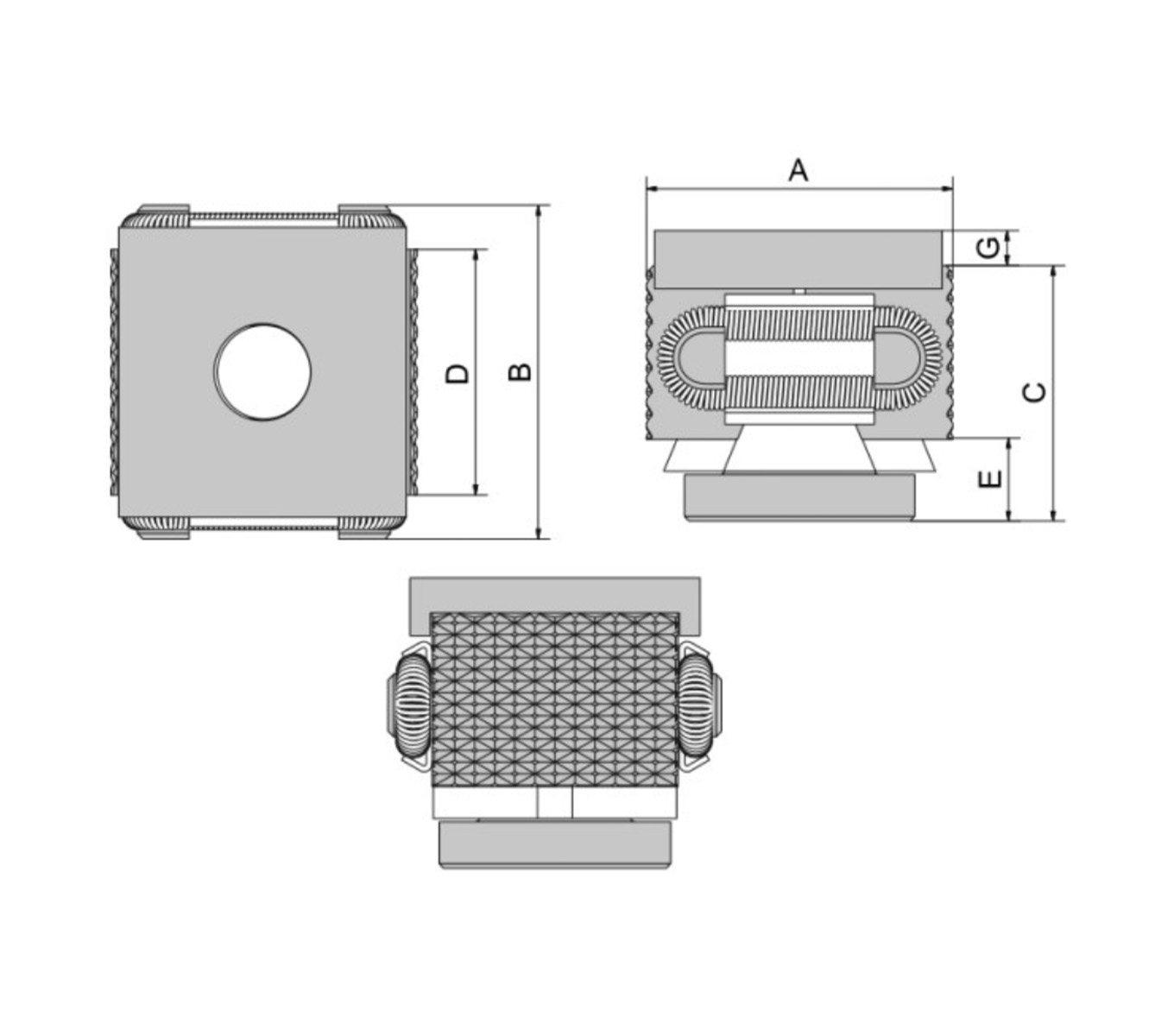 Line Art BK2-VT-PD LOW-PROFILE CLAMP, W/SERRATED JAWS